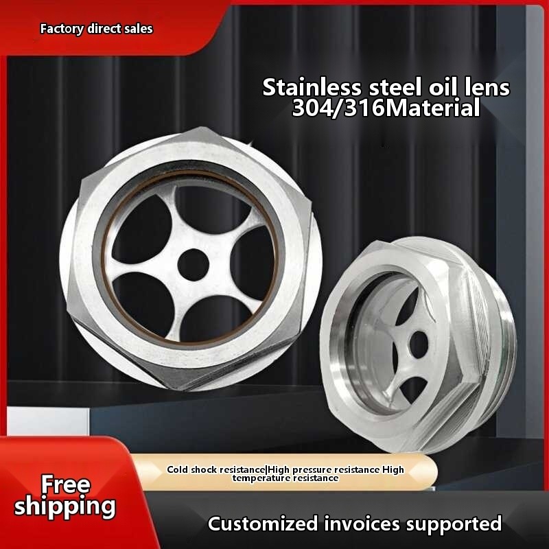 304 Mirror 316 Stainless Steel Window Gauge Sight Oil Level Observation ...