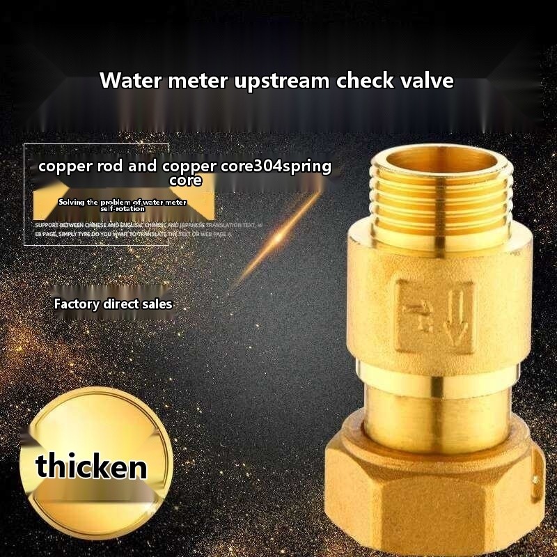 Brass tap water meter front mobile joint one-way inner and outer teeth ...
