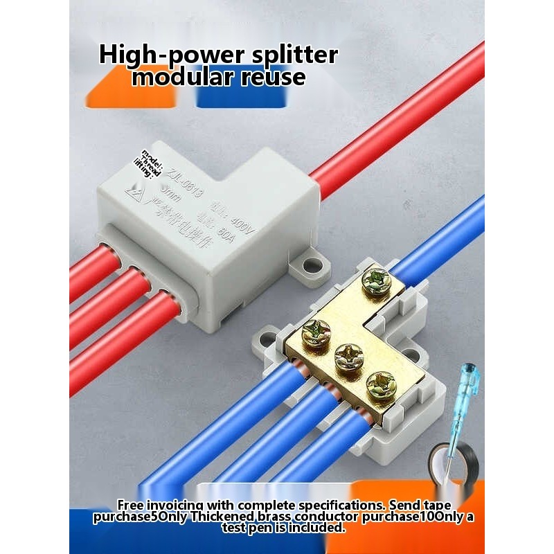 ♣ High Power Splitter Terminal Block Wire Branch Connector One In Four ...