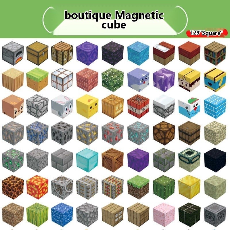 2024 New Minecraft Magnetic Magnet Block Designated Boys' Assembled ...