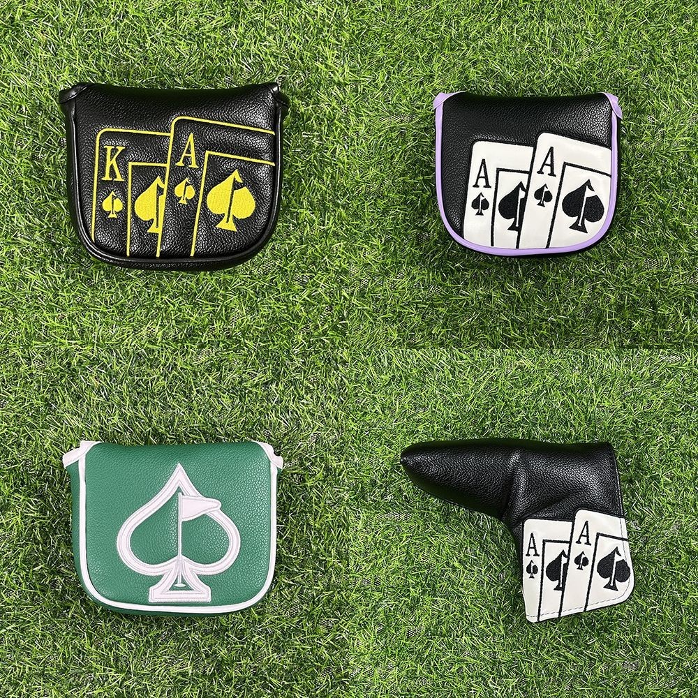 Golf Club Cover Playing Card Spade A Flat Right Angle Putter Cover ...