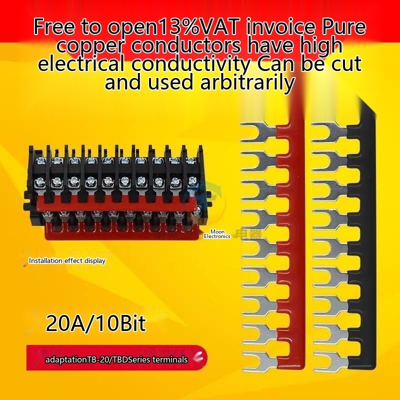 C TBD-20A Terminal Block 10 Position Hole P Connection Piece Parallel ...