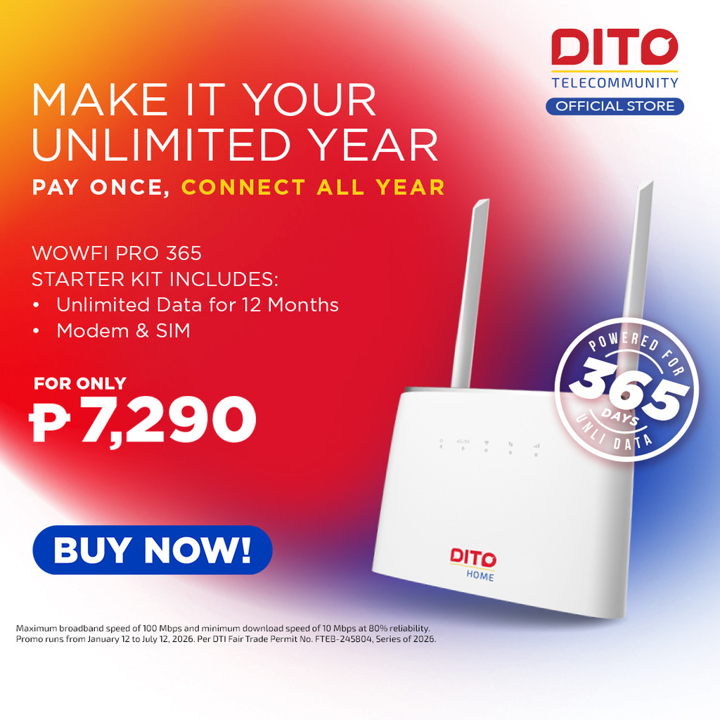 DITO HOME WoWFi Pro w/ 365 Days UNLI Data | Shopee Philippines