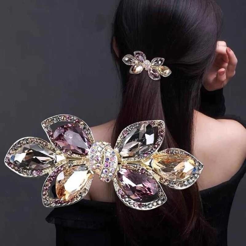 Crystal Spring Hairpin High-end Sense Elegant Temperament Back of Head ...