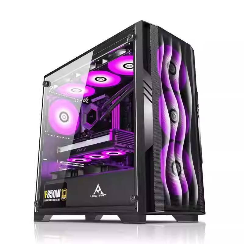 Black Stone Tower Athena Desktop Computer Gaming Case Glass Side ...