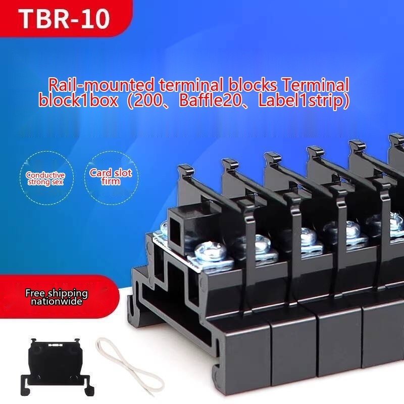 TBR-10 Terminal Block Rail Mount Combination 10A Terminal Strip Rail ...