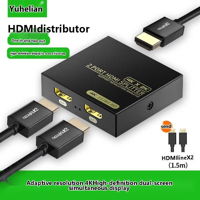 HDMI Distributor HD 4K Out Divider Desktop Computer Host Laptop ...