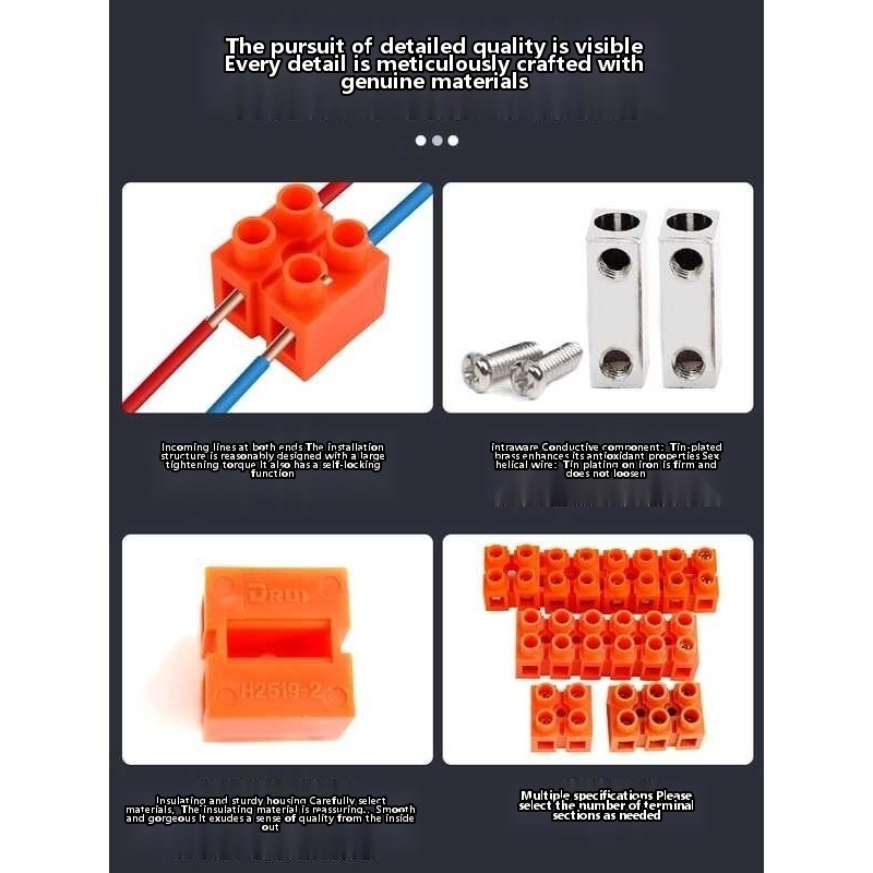 Quick connect terminal H2519-2/3/4/6/8/10/12 copper terminal block ...