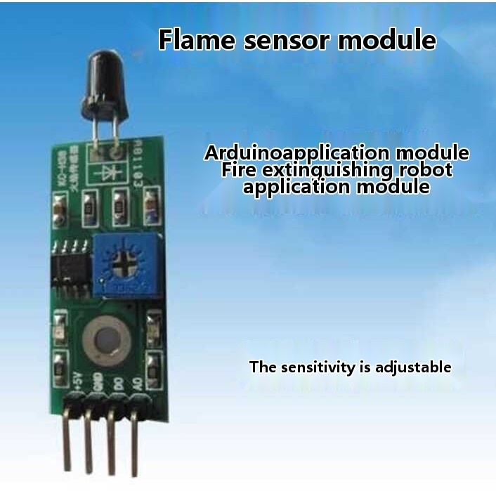 Flame sensor source infrared receiver module, fire extinguishing robot ...