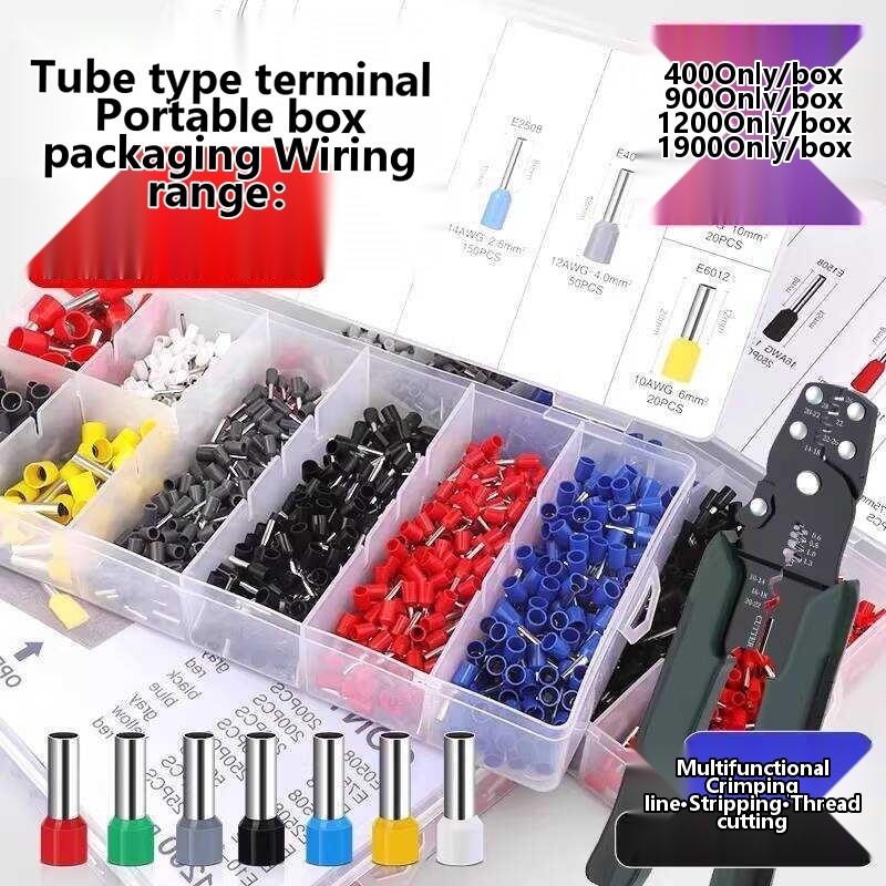 VE Tube Set Cold Pressed Wiring Terminal Pre-Insulated Pin Type Copper ...