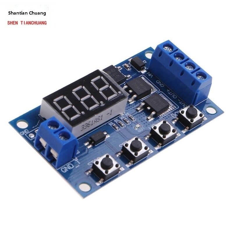 Fafeicy Pulsverzögerungsschalter Timer – Dual MOS Regelung 12-24V Mit Schlafmodus & Not-Stopp, 15A