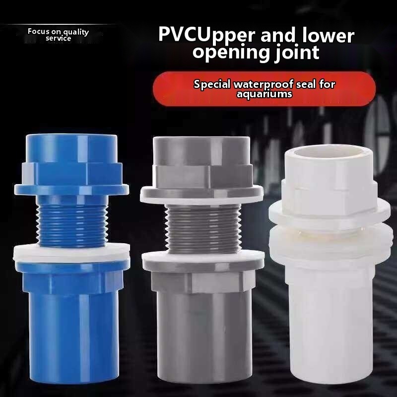 COD/♣ Fish Tank Interface PVC Inlet Outlet Connector Plastic Straight ...