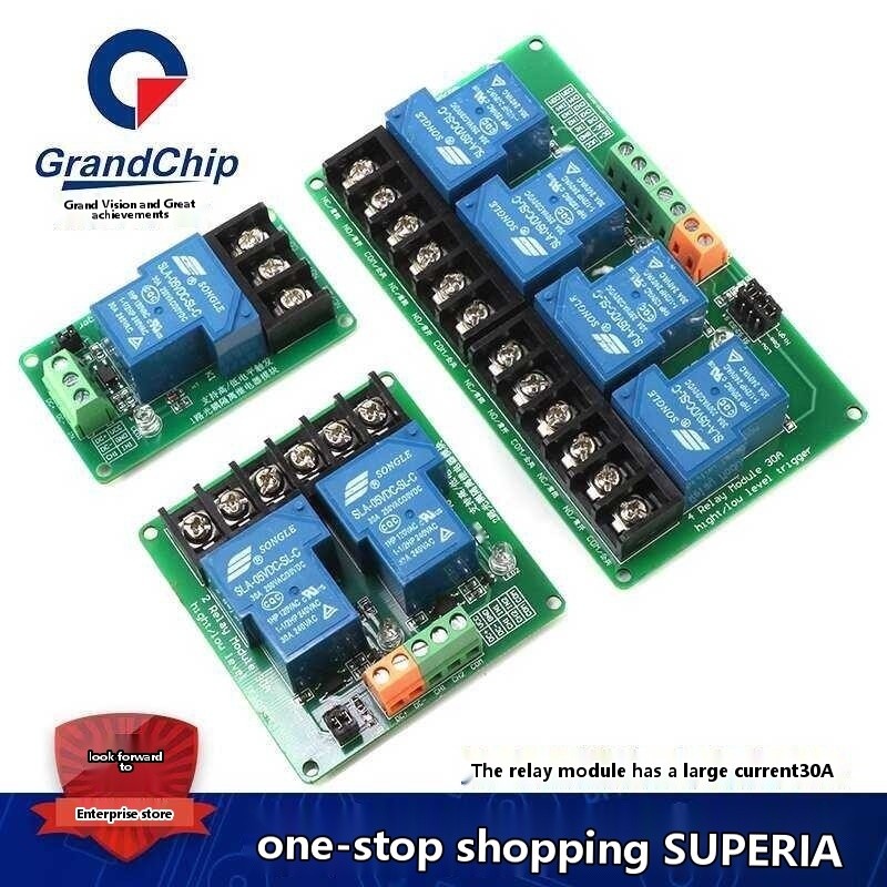 30A current relay module with 1-channel/2-channel/4-channel optocoupler ...
