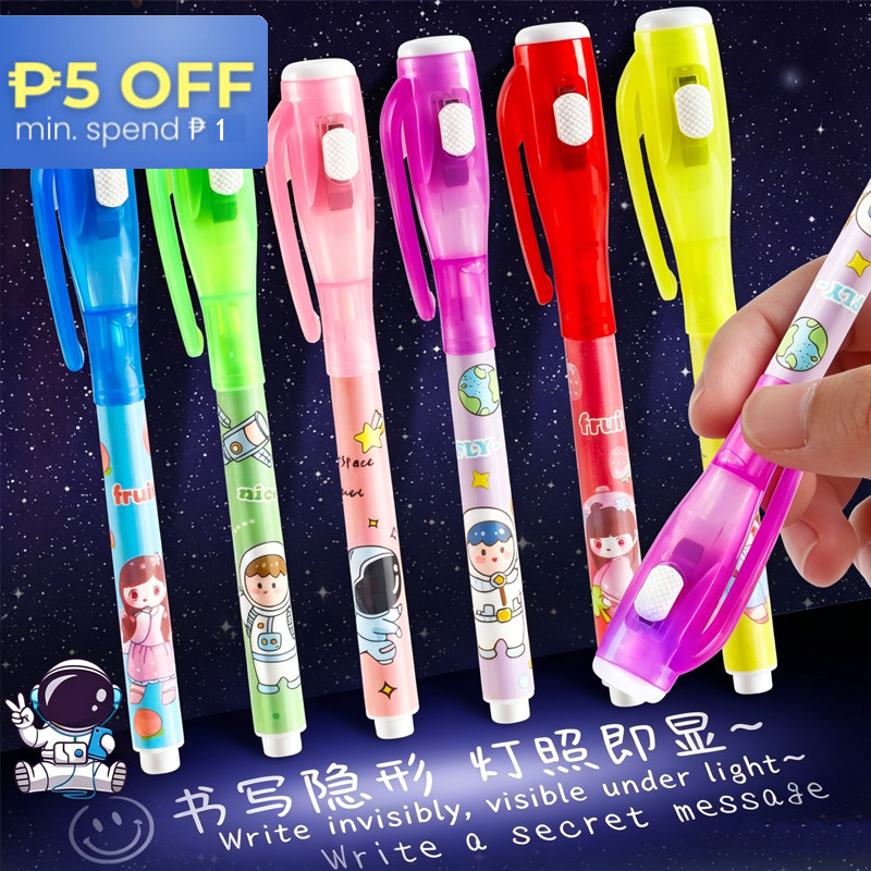 Invisible Ink Pen with UV Light Secret Message Spy Pen Kids Toy Gift ...