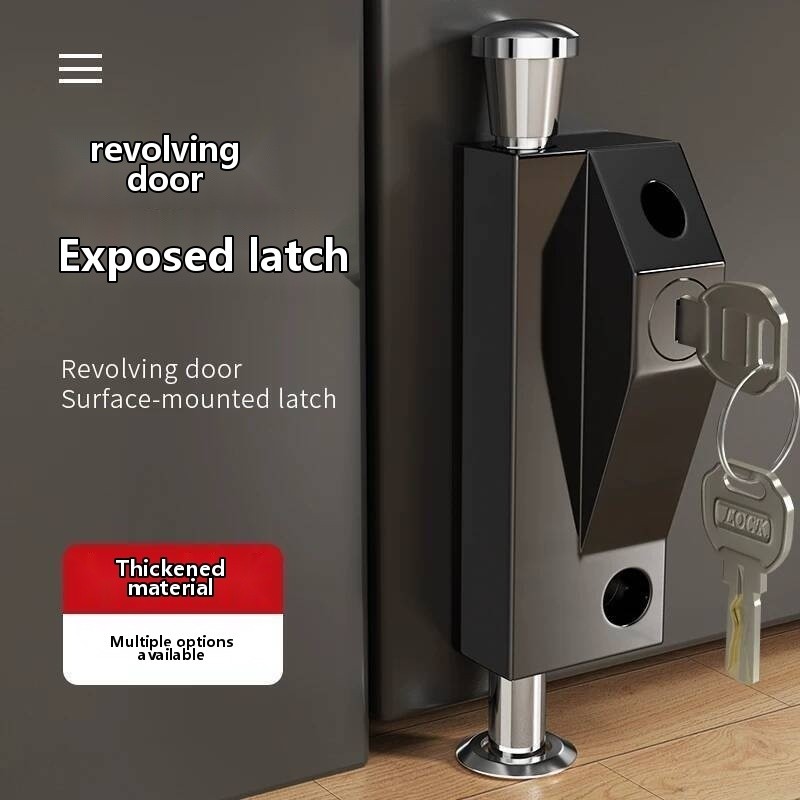 Floor Lock with Frame Glass Floor Bolt Lock Aluminum Alloy Rotating ...