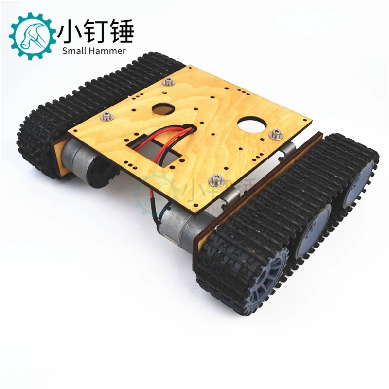 Hot⭐♤Wooden Tank Robot Chassis DC9-12V Tracked Vehicle Chassis DIY for ...