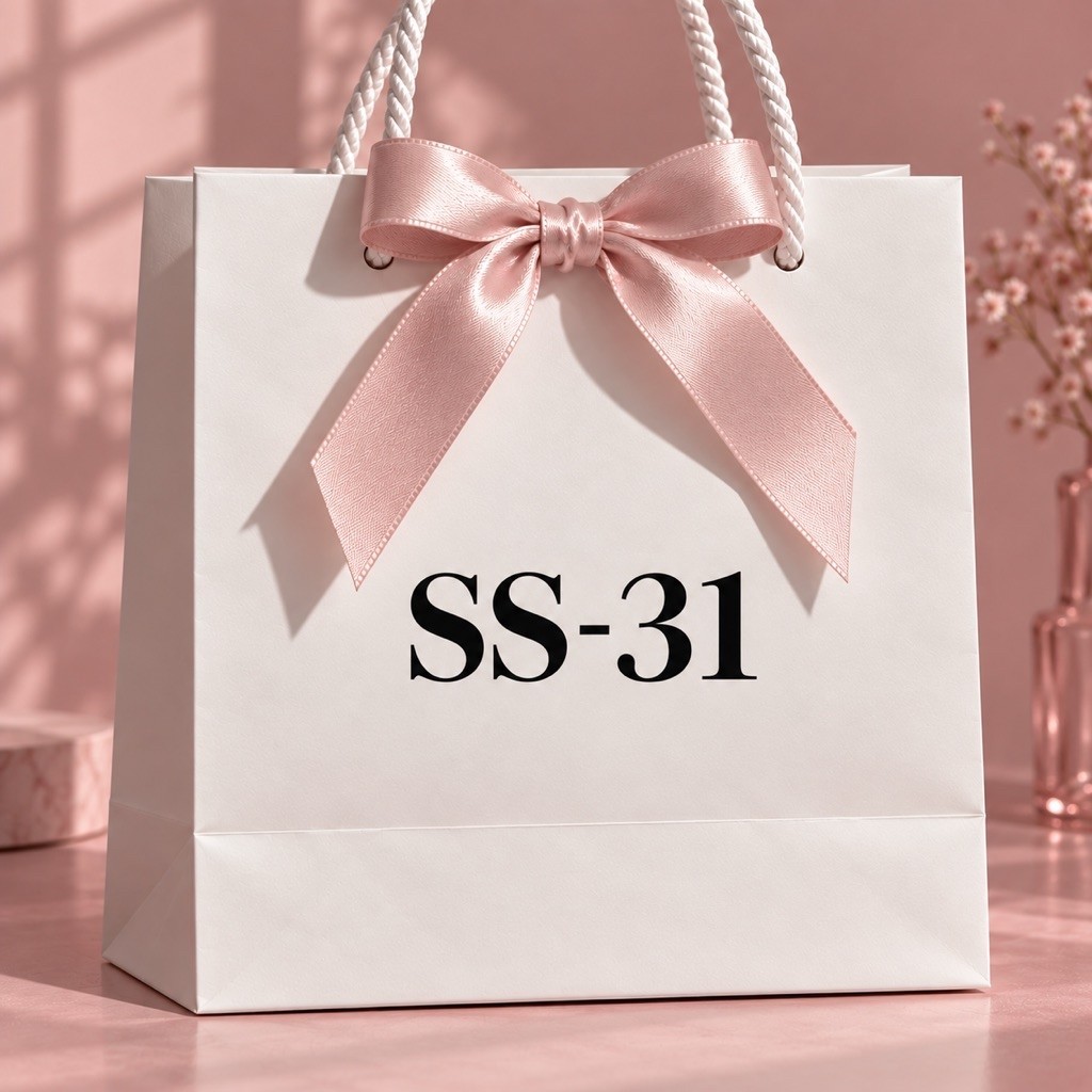 Peptales SS31 50 White Gift Bag with Pink Ribbon | Shopee Philippines