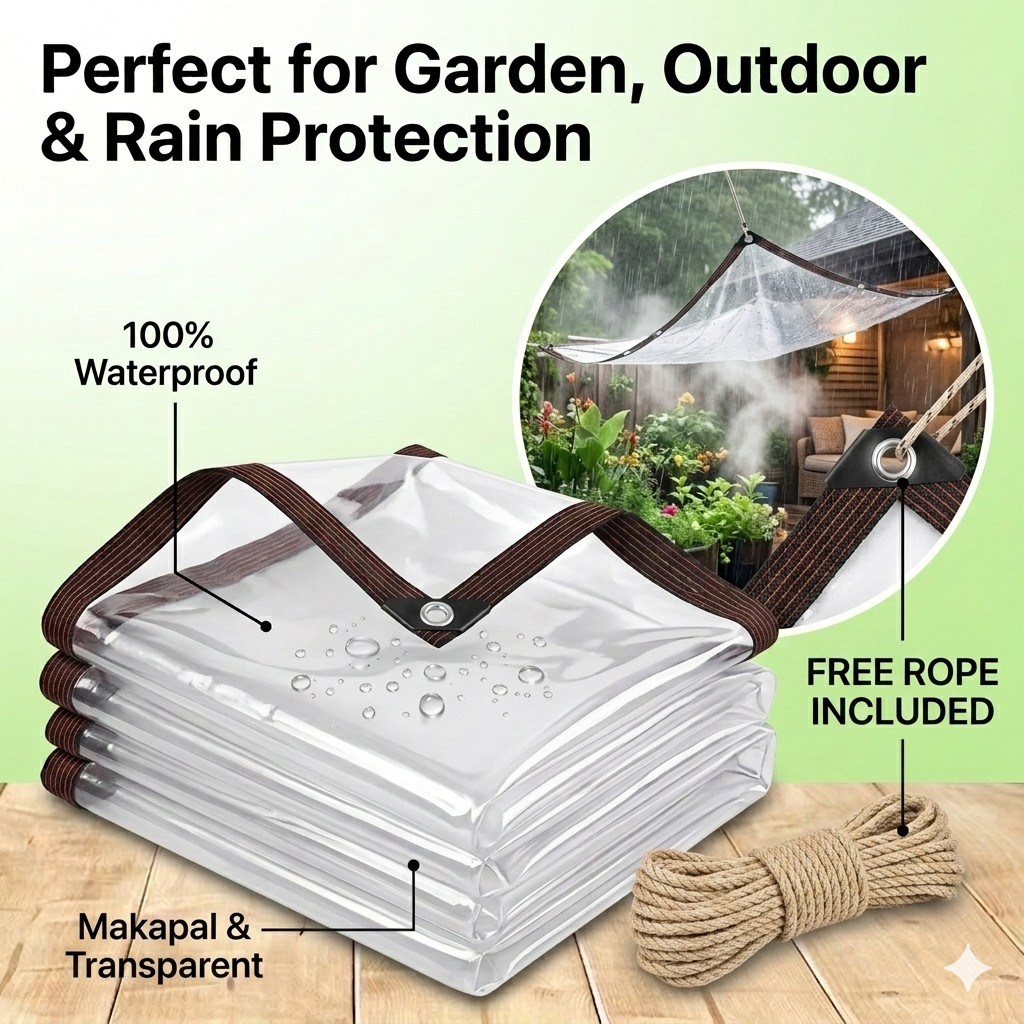 Transparent Waterproof Tarpaulin Makapal With Rope For Heavy Duty Rain ...