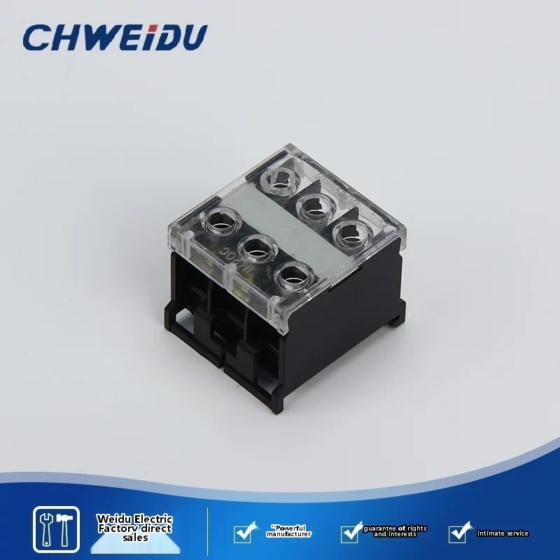 IN20BK Rail-Mounted Terminal Block, 20A European Style, Terminal Base ...