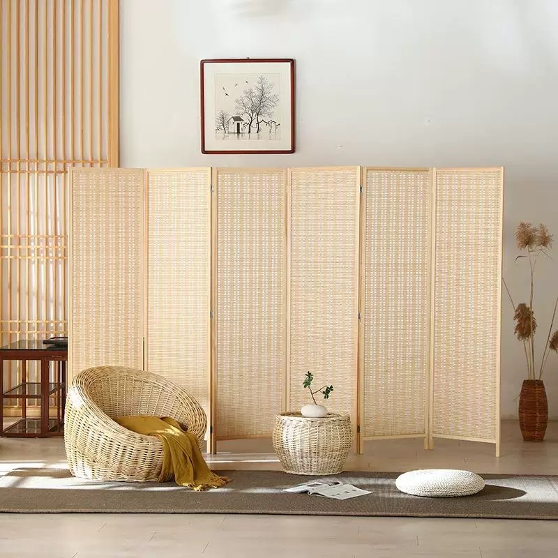 Solid wood and bamboo blind screen partition folding screen base screen ...