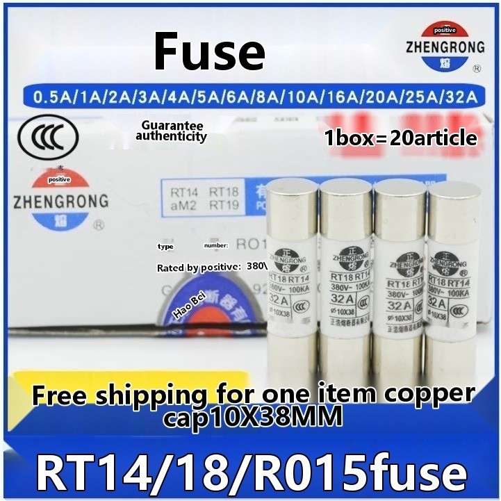 Hot⭐★RT18-32 Zhenghao Fuse RT14 RO15 R015 Ceramic Fuse Tube 10*38 32A ...