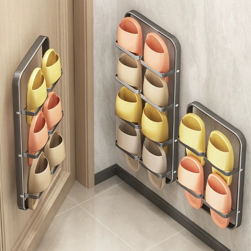 Hot⭐ Bathroom slipper rack, no-drill shoe storage, bathroom shelf, wall ...