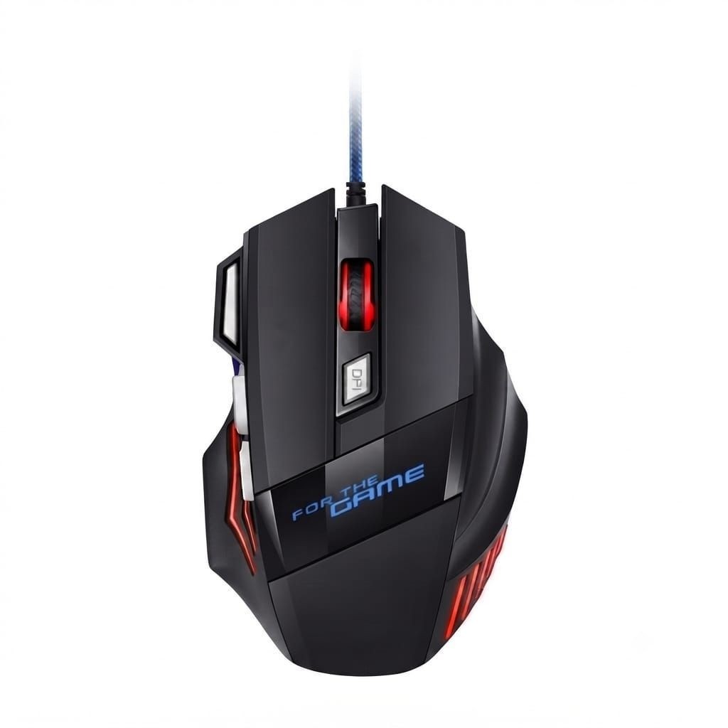 Wired Gaming Mouse — 7 Programmable Buttons 5500 DPI LED Optical USB ...