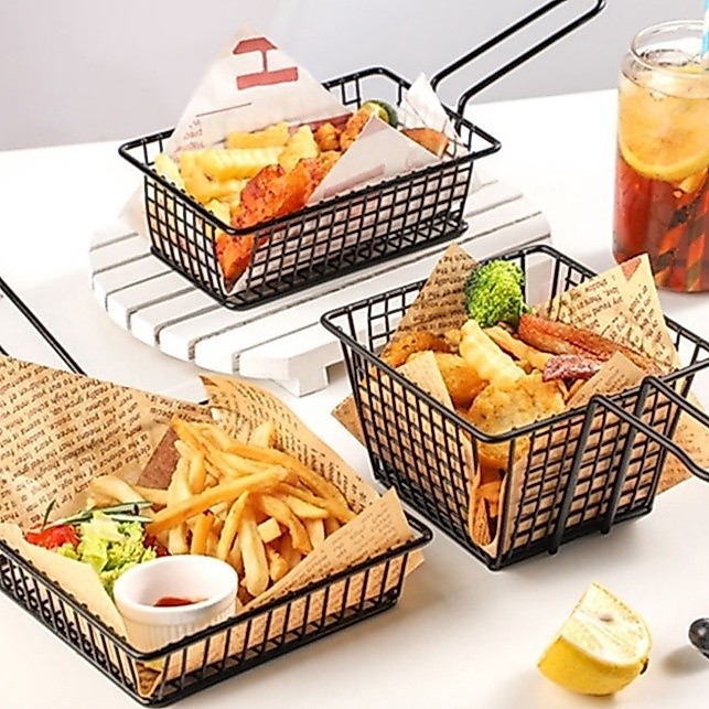 Kitchen Frying Tray Holder Basket Sizzling French Fries Food Storage ...