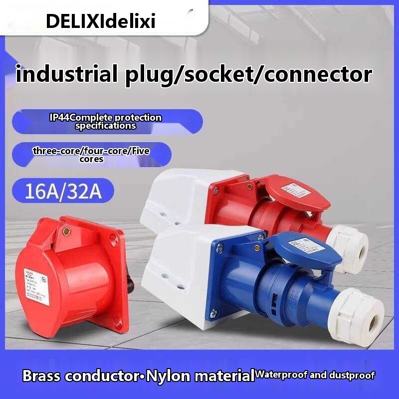 Delixi Aviation Industry Plug 32A Socket 3-Pin 4-Phase 380V Male Female ...