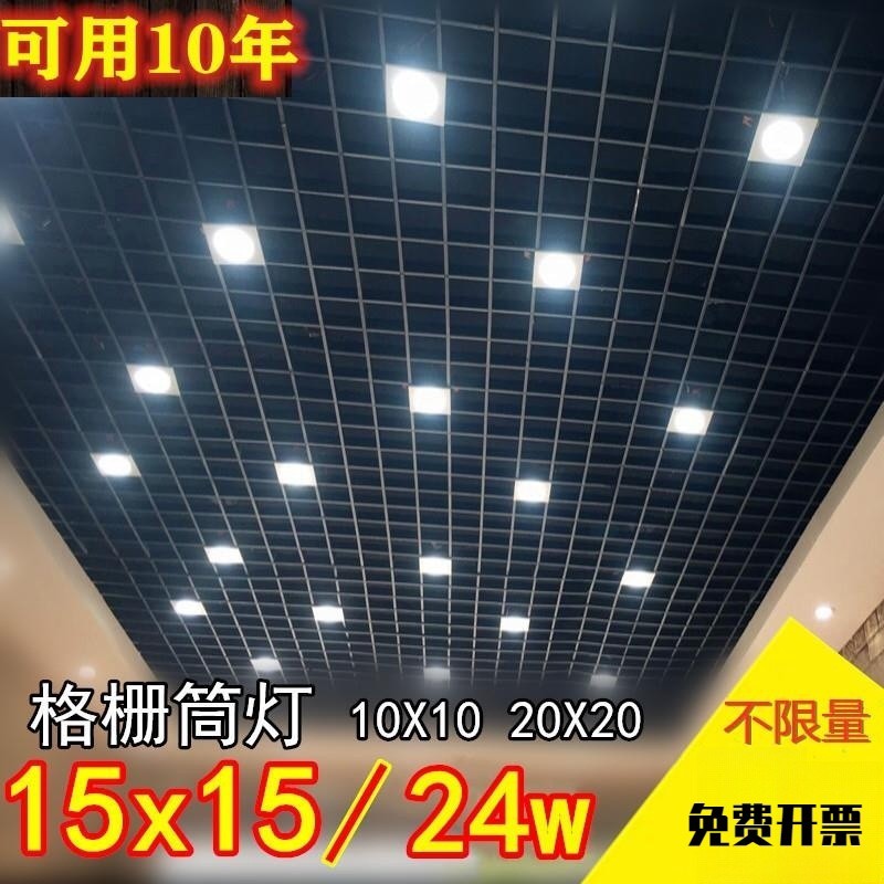 15x15 square iron-aluminum grid LED double-head 10*20cm grape trellis ...