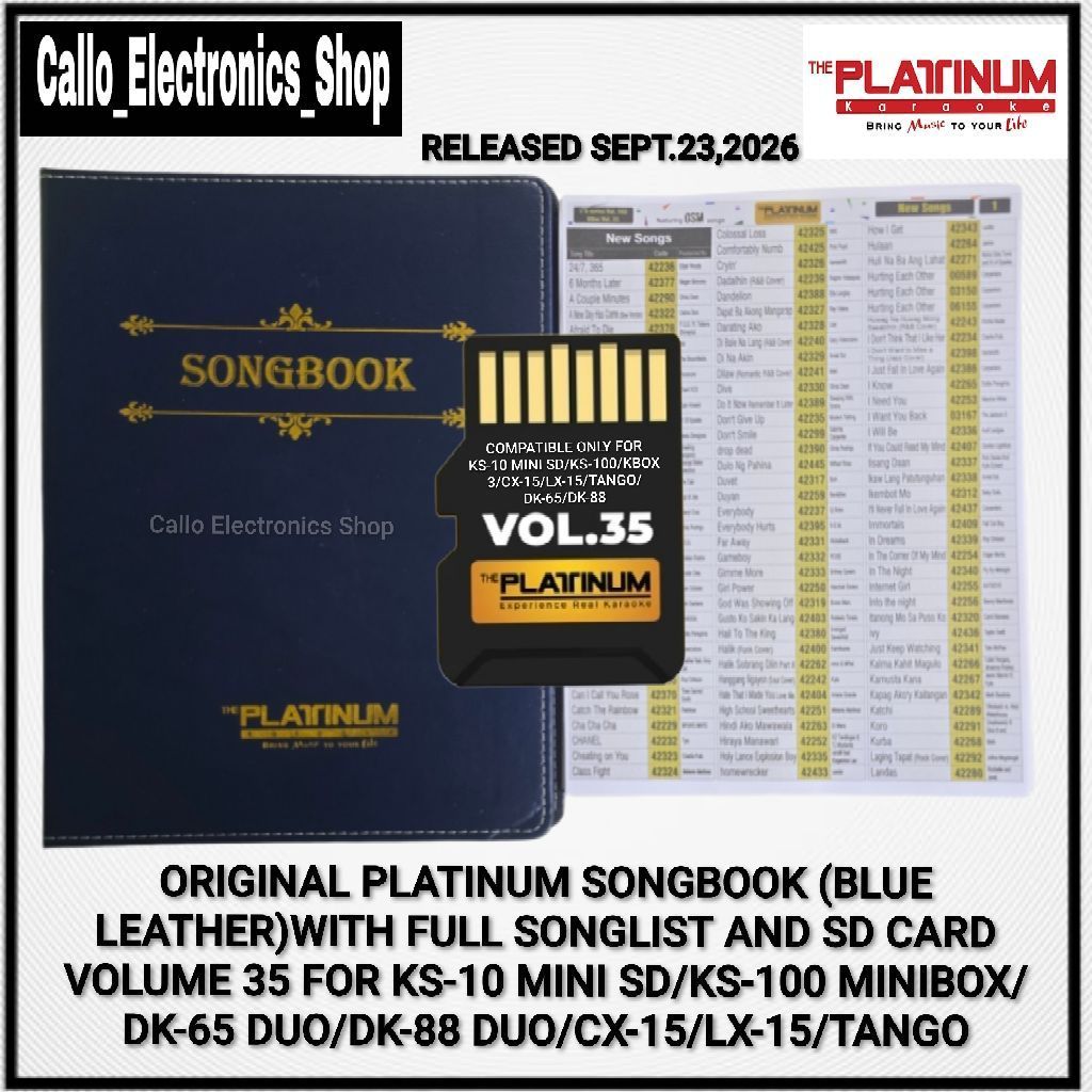 Platinum Songbook With Full Songlist Original And SD Card Volume 35 For ...