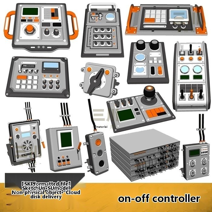 SketchUp model switch controller button center control panel knob pull ...