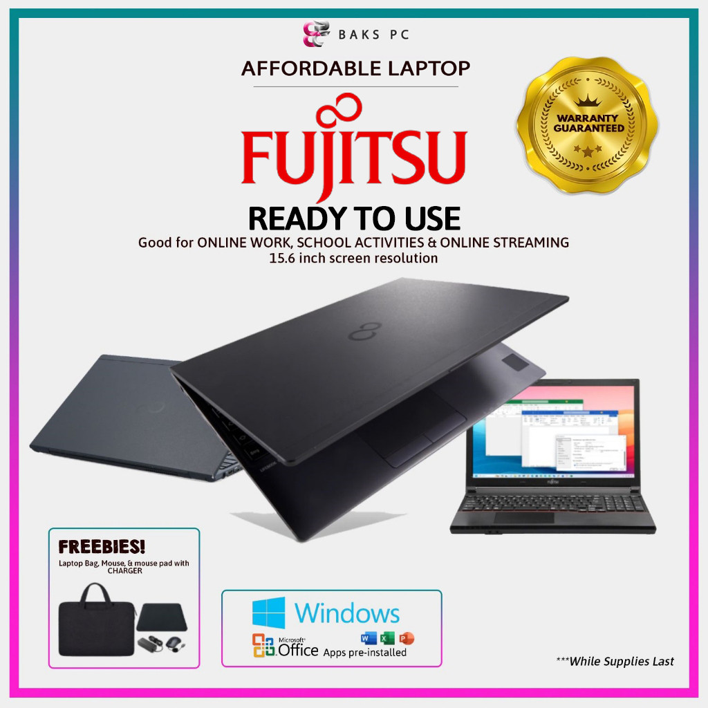FUJITSU LAPTOP l Intel Core i3/i5 Celeron • 8GB • 050GB HDD-128GB SSD ...