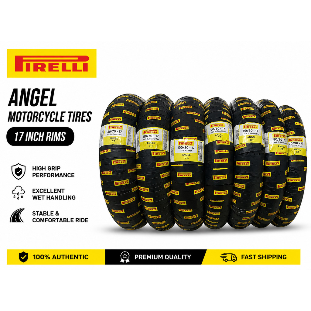 Pirelli Angel Motorcycle Tires 17 Inch Rims for Wave/XRM/Sniper/Supra ...