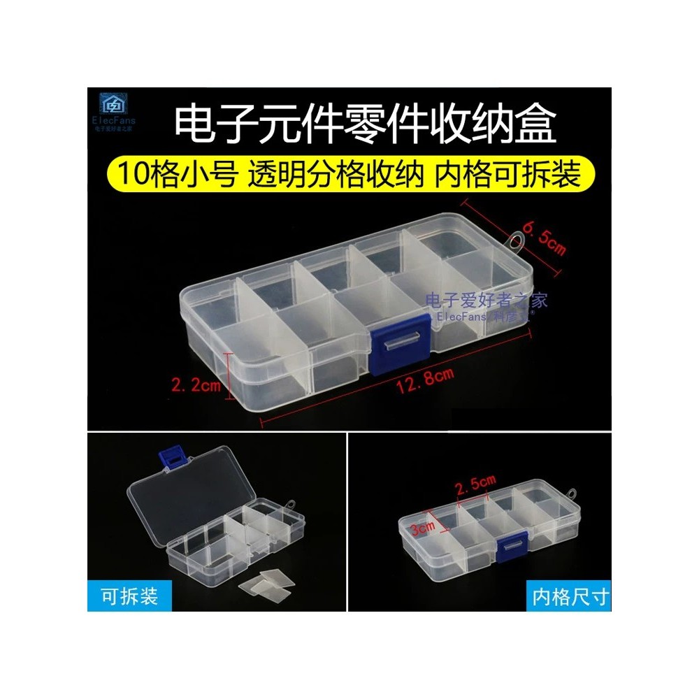 A 10-compartment small inner compartment detachable transparent plastic ...