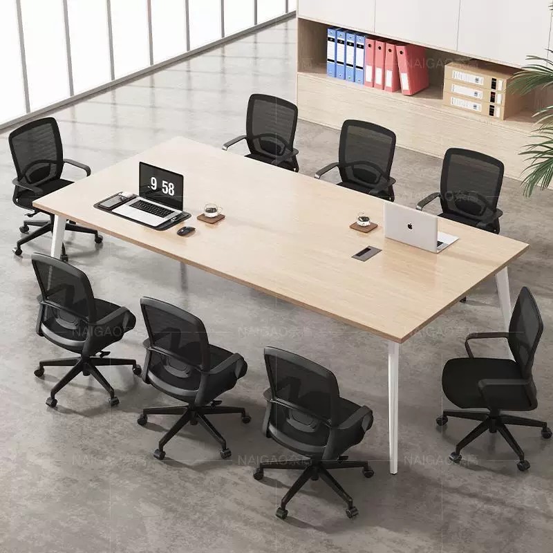 Naigao steel frame conference table, long and simple, modern minimalist ...
