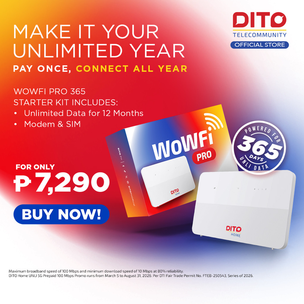 DITO HOME WoWFi Pro w/ 365 Days UNLI Data | Shopee Philippines