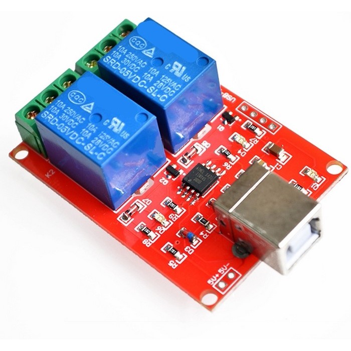 USB relay 2-channel 5V PC intelligent driver control board switch ...