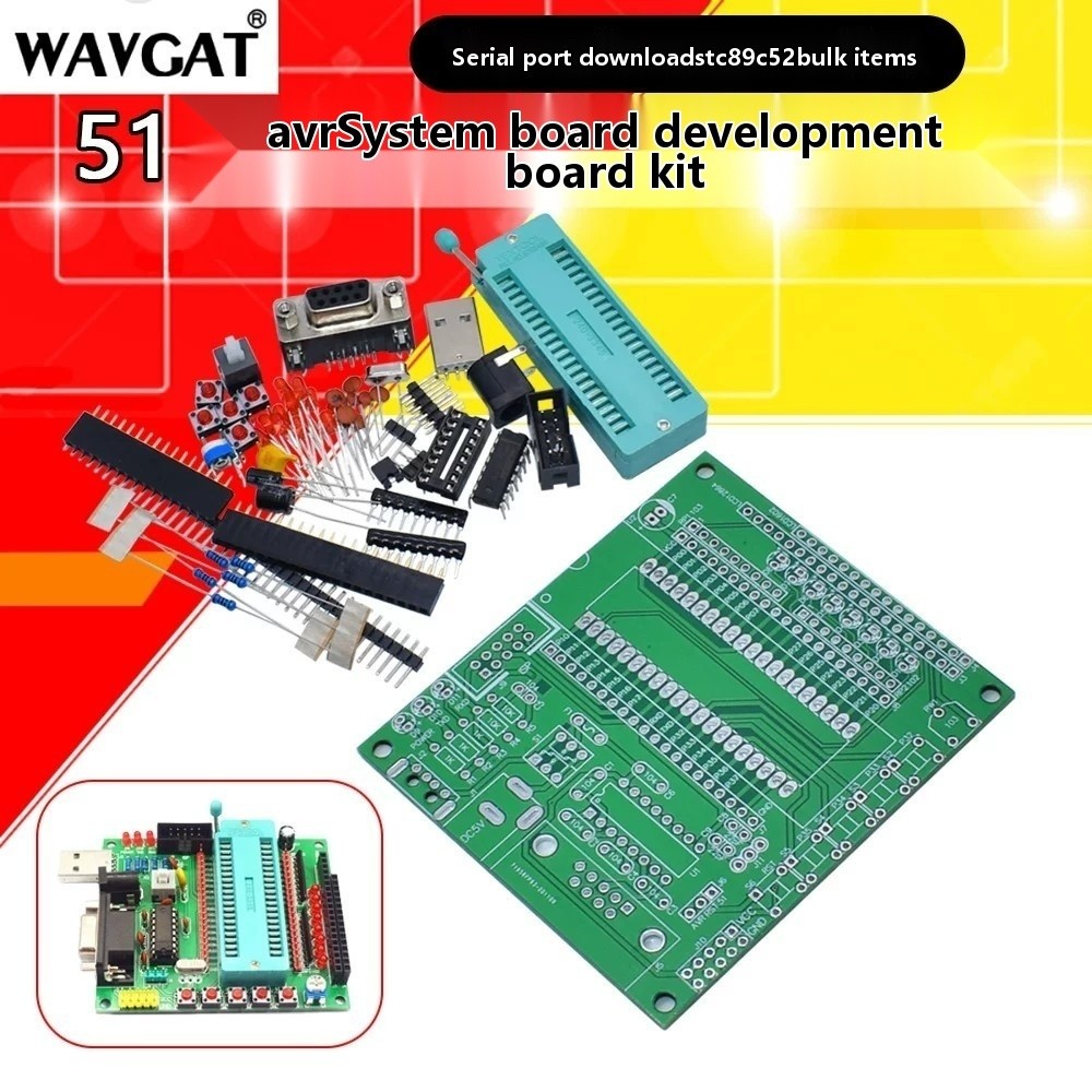 51 AVR System Board Kit Serial Port Download Development Board Kit ...