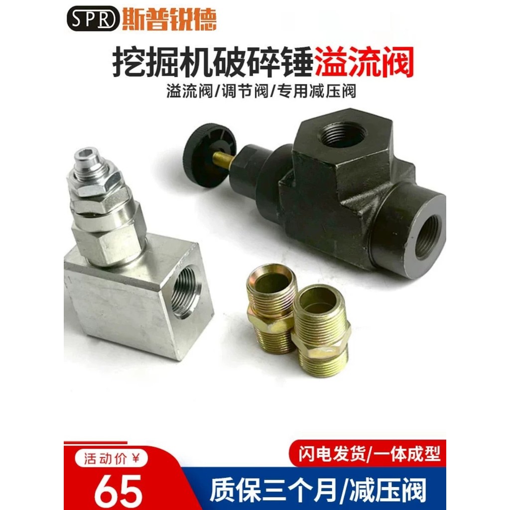 Hydraulic breaker overflow valve, head pipeline overflow valve ...