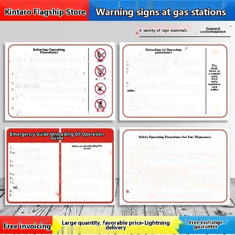 COD/Gas station refueling safety operation procedures signage ...