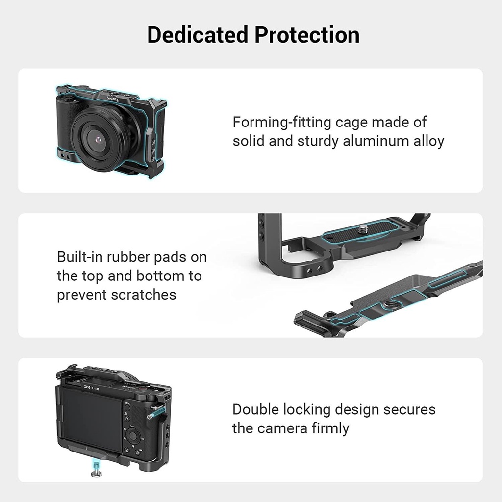 SmallRig Sony ZVE10 Camera Cage with Silicone Cage handle Built-in Arca ...