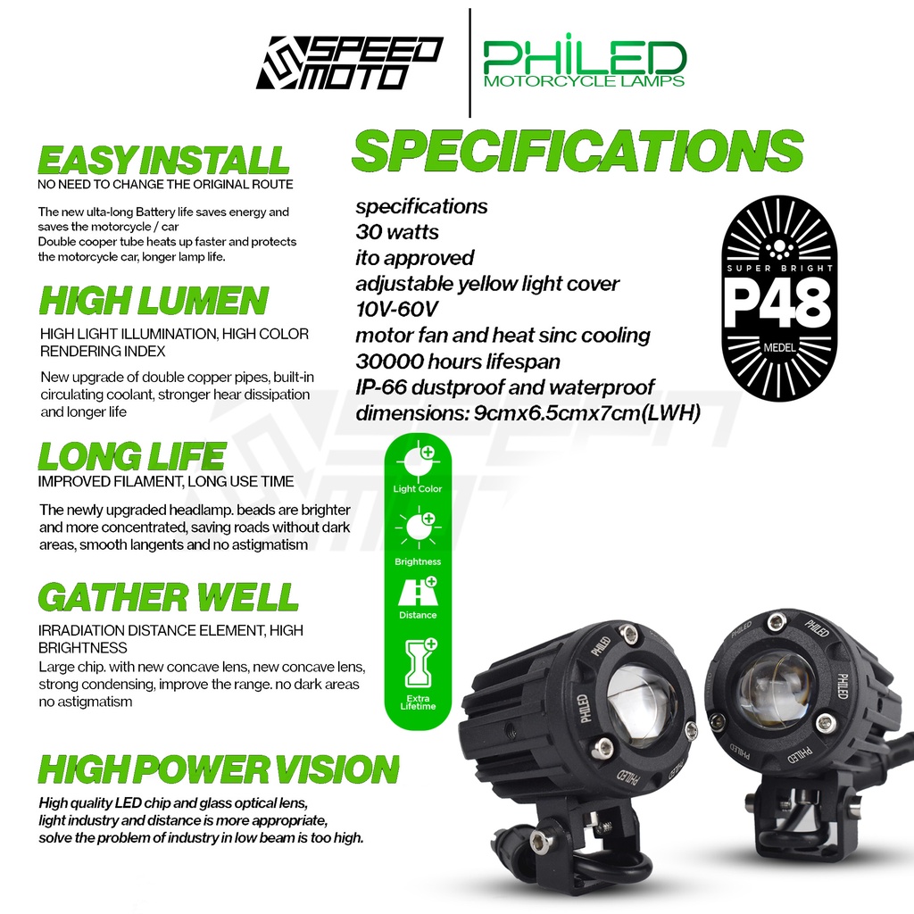 PHILED NIGHT RIPPER V1 PHL-4809 30W MINI DRIVING LIGHT WITH BALLAST FOR ...