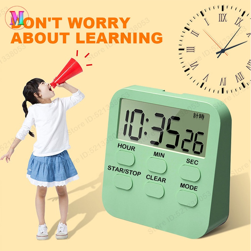 Digital LCD Kitchen Cooking Timer Study Timer Stopwatch Countdown Alarm ...