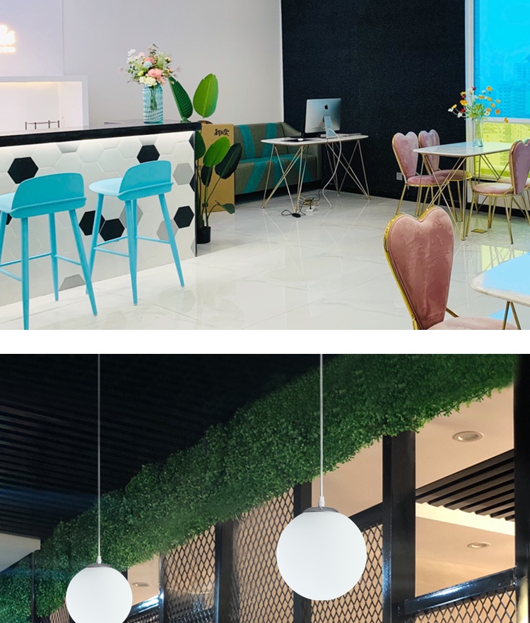 Nordic Simple Bubble Ball Chandelier Modern Bedroom Living Room Hanging ...