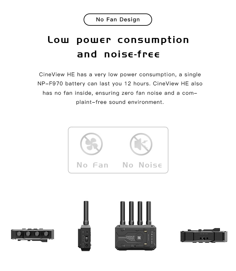 Accsoon CineView HE Sistema Wireless Video 1080p Doppia Banda 2.4/5GHz - Latenza 0,06s, Portata 350m, App Accsoon Go