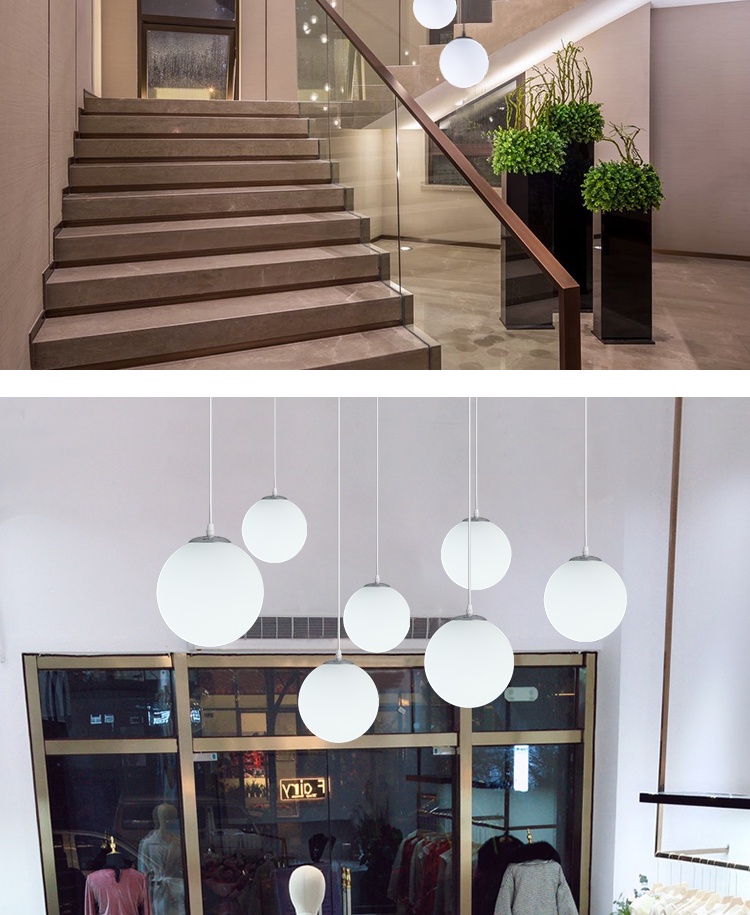 Nordic Simple Bubble Ball Chandelier Modern Bedroom Living Room Hanging ...
