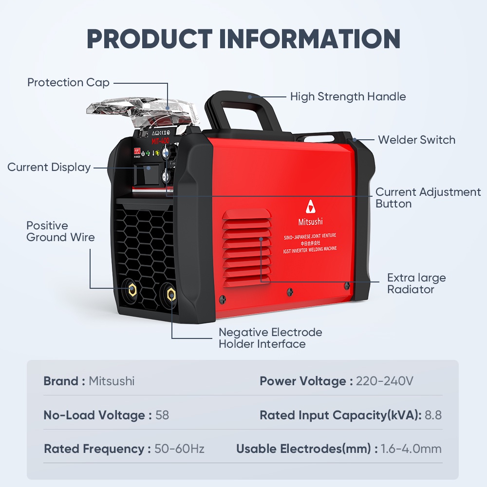 Mitsushi 400/350/300 IGBT Technology Digital Display Inverter