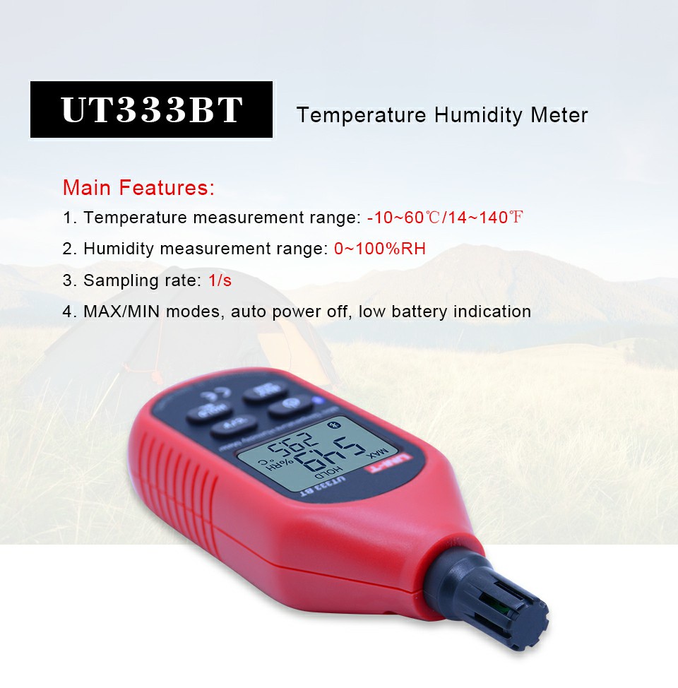 UNI-T Bluetooth mini LCD digital thermometer hygrometer temperature ...