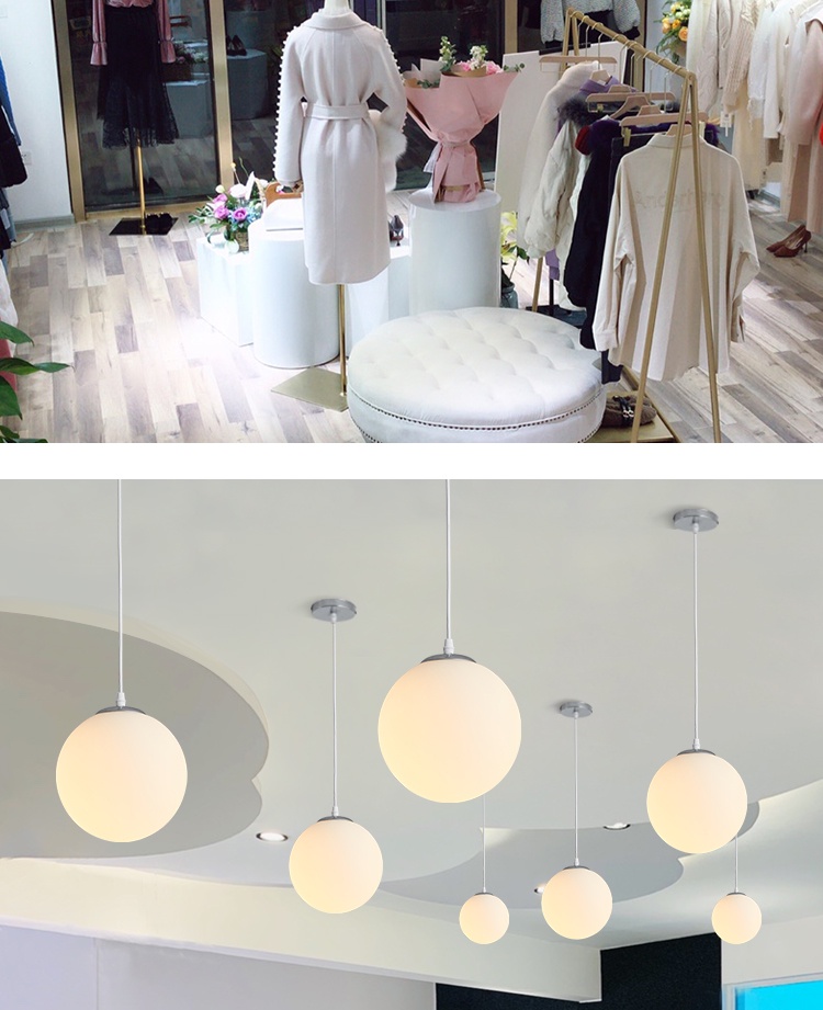 Nordic Simple Bubble Ball Chandelier Modern Bedroom Living Room Hanging ...